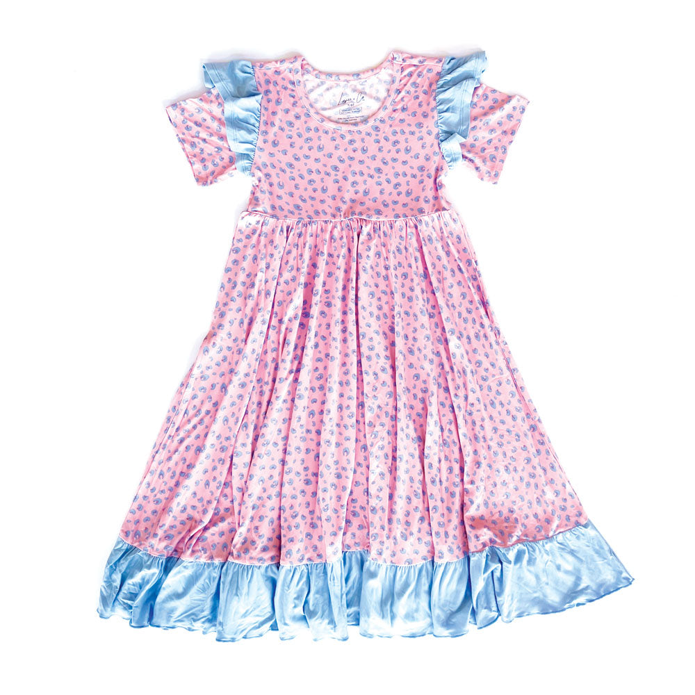 Lillian Leopard Bamboo Ruffle Spin Dress Little Butterfly Boutique Lillian Leopard Bamboo Ruffle Spin Dress Little Butterfly Boutique