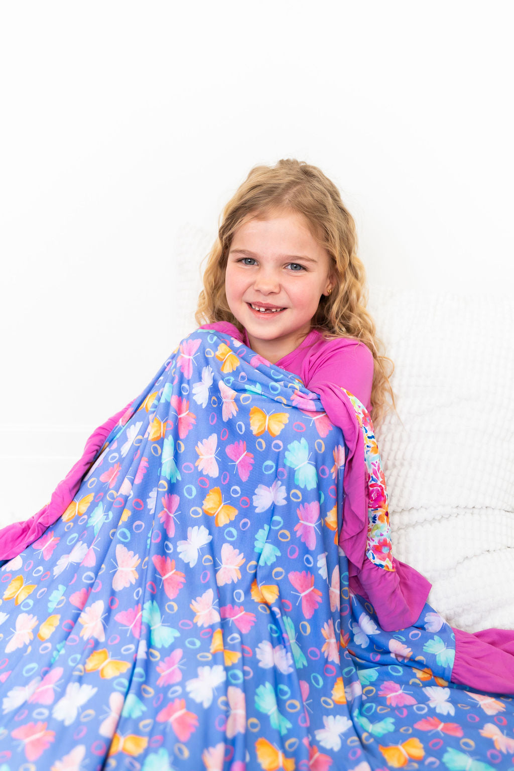 Korrie Butterflies Ruffle Toddler Blanket