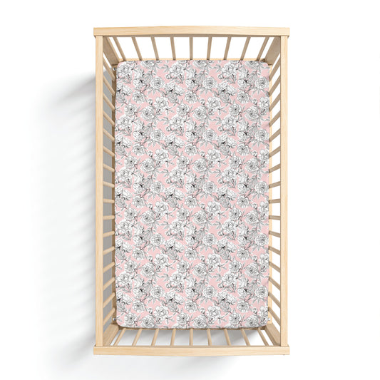 Allie Floral Bamboo Crib Sheet