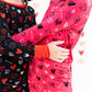 Heart Doodles Red Bamboo 2-Piece Long Sleeve Set