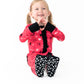 Heart Doodles Pink Bamboo Ruffle Convertible Footie