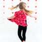 Heart Doodles Pink Bamboo Short Sleeve Peplum + Legging Set