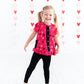 Heart Doodles Pink Bamboo Short Sleeve Peplum + Legging Set