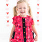 Heart Doodles Pink Bamboo Short Sleeve Peplum + Legging Set