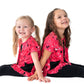 Heart Doodles Pink Bamboo Short Sleeve Peplum + Legging Set