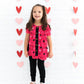 Heart Doodles Pink Bamboo Short Sleeve Peplum + Legging Set