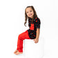 Heart Doodles Red Bamboo Pocket Tee + Jogger Set