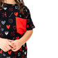 Heart Doodles Red Bamboo Pocket Tee + Jogger Set