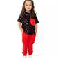 Heart Doodles Red Bamboo Pocket Tee + Jogger Set