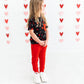 Heart Doodles Red Bamboo Pocket Tee + Jogger Set