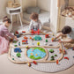 Tiny Land® Wooden Train Set 110 Pcs